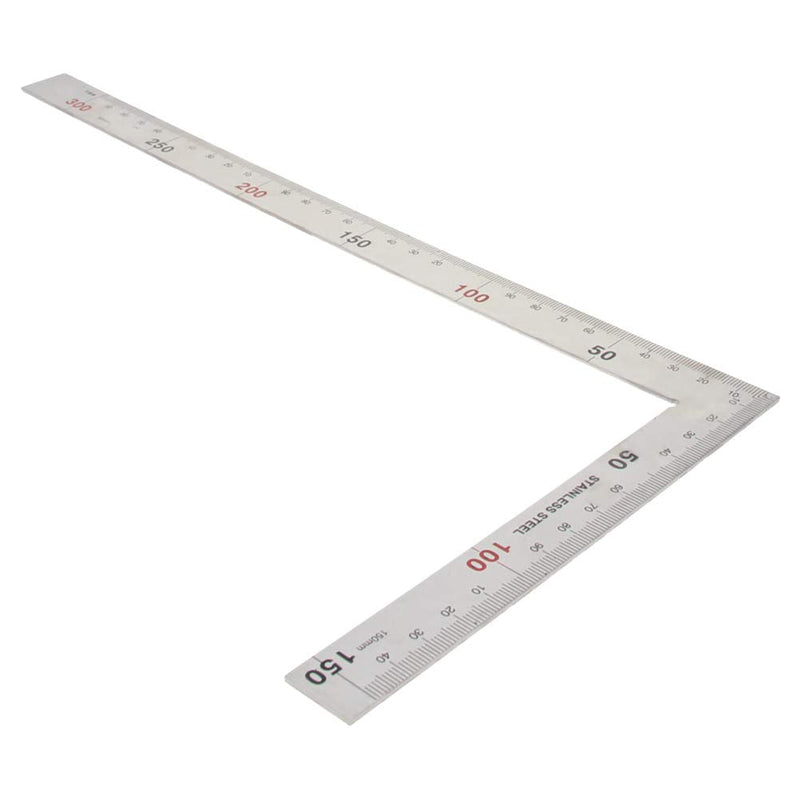 [Australia - AusPower] - Utoolmart 150×300mm L Shaped Ruler Stainless Steel Straight Edge Ruler 90 Degree Square Layout Tool Straightedge Right Angle Ruler Measuring Gauge for Carpenter Engineer 1pcs 