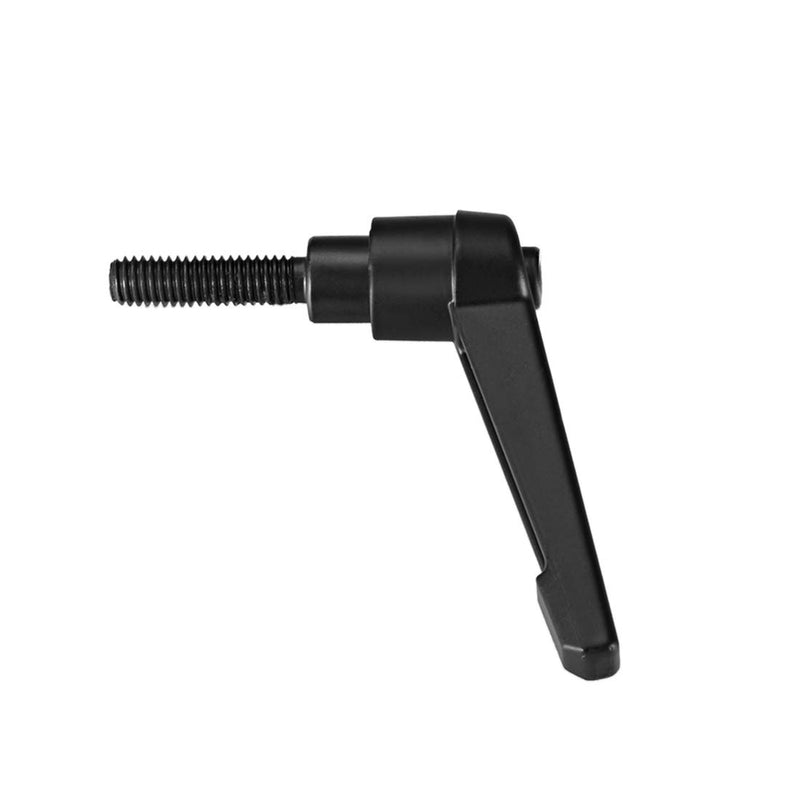 Set of 5 uxcell M6 x 20mm adjustable clamping levers with push button and ratchet mechanism, threaded male stud for machinery use.