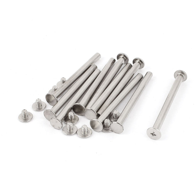 [Australia - AusPower] - uxcell Screw Post Female 5x60mm Belt Buckle Binding Bolts Leather Fastener 10 Sets 