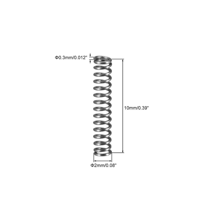 [Australia - AusPower] - uxcell Wire Diameter 0.012", OD 0.08", Free Length 0.39" Spring Steel Coil Extended Compressed Spring 30pcs 0.3mm*2mm*10mm 