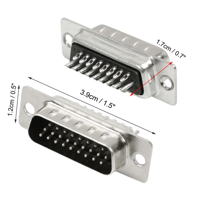 [Australia - AusPower] - uxcell DB26 26 Pin 3 Row Solder Type Panel Mount Male Connector 5PCS 