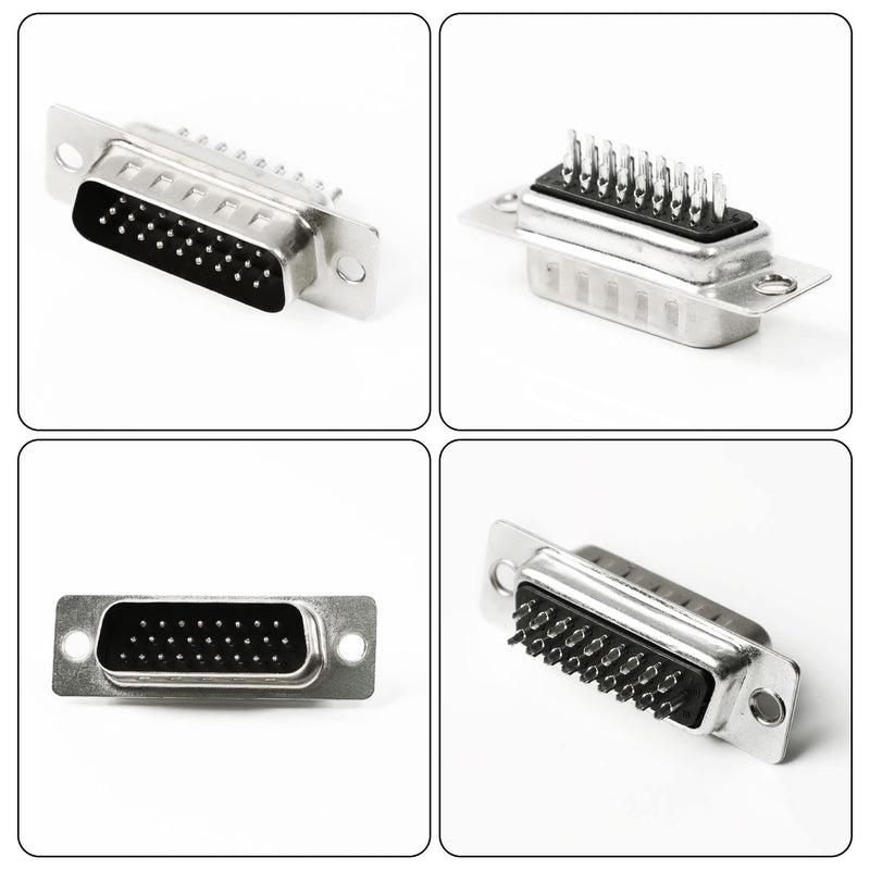 [Australia - AusPower] - uxcell DB26 26 Pin 3 Row Solder Type Panel Mount Male Connector 5PCS 