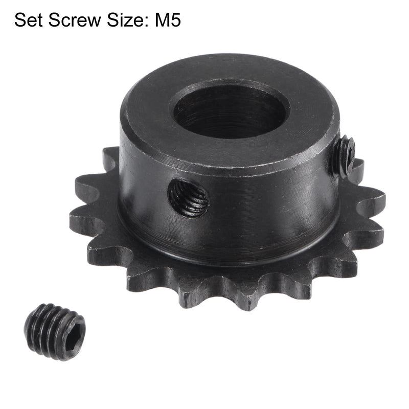 [Australia - AusPower] - uxcell 16 Tooth Roller Sprocket B Type, 25 Chain, Single Strand 1/4" Pitch, 12mm Bore Black Oxide C45 Carbon Steel with Set Screws for ISO 04C 