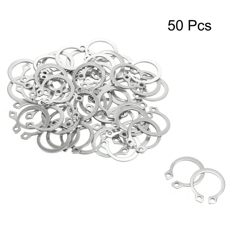 [Australia - AusPower] - uxcell 17mm External Circlips C-Clip Retaining Shaft Snap Rings 304 Stainless Steel 50pcs 