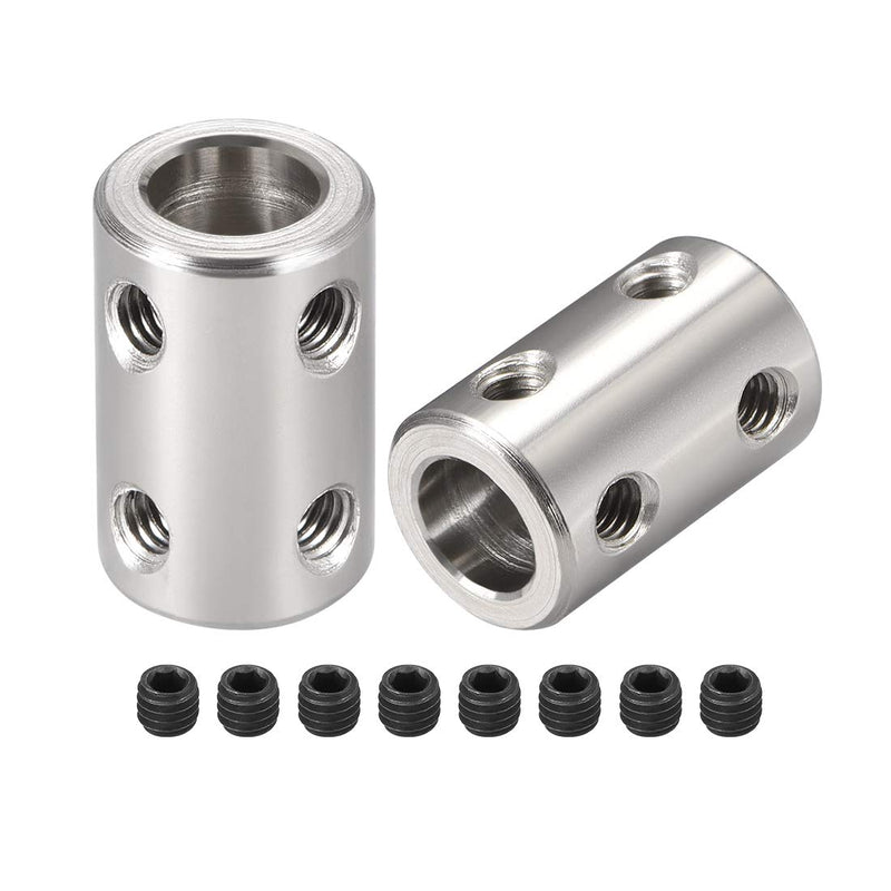 [Australia - AusPower] - uxcell 8mm to 8mm Bore Rigid Coupling Set Screw L22XD14 Stainless Steel,Shaft Coupler Connector,Motor Accessories,2pcs 