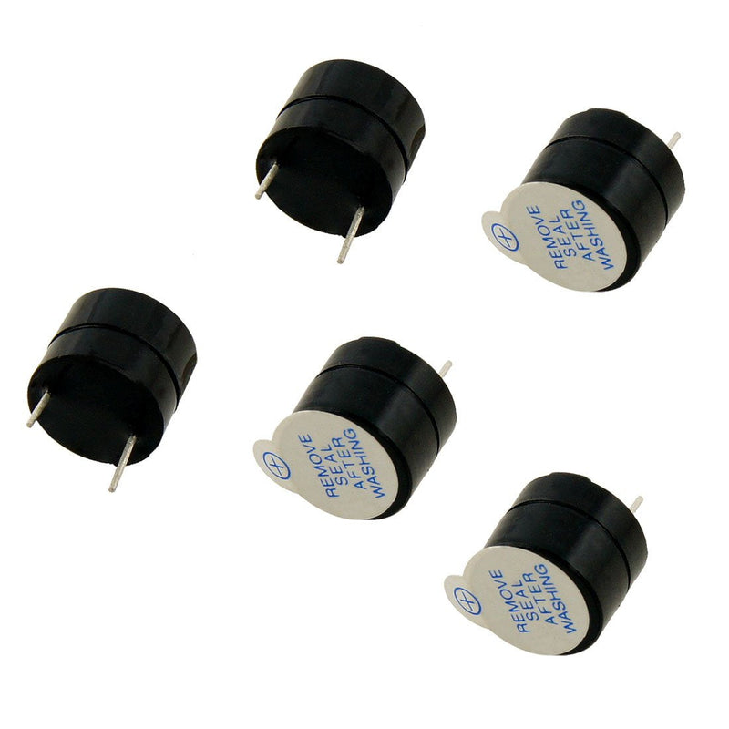 [Australia - AusPower] - uxcell a12081600ux0477 12 mm Diameter 5 Piece DC 5V 2 Terminals Electronic Continuous Sound Buzzer 