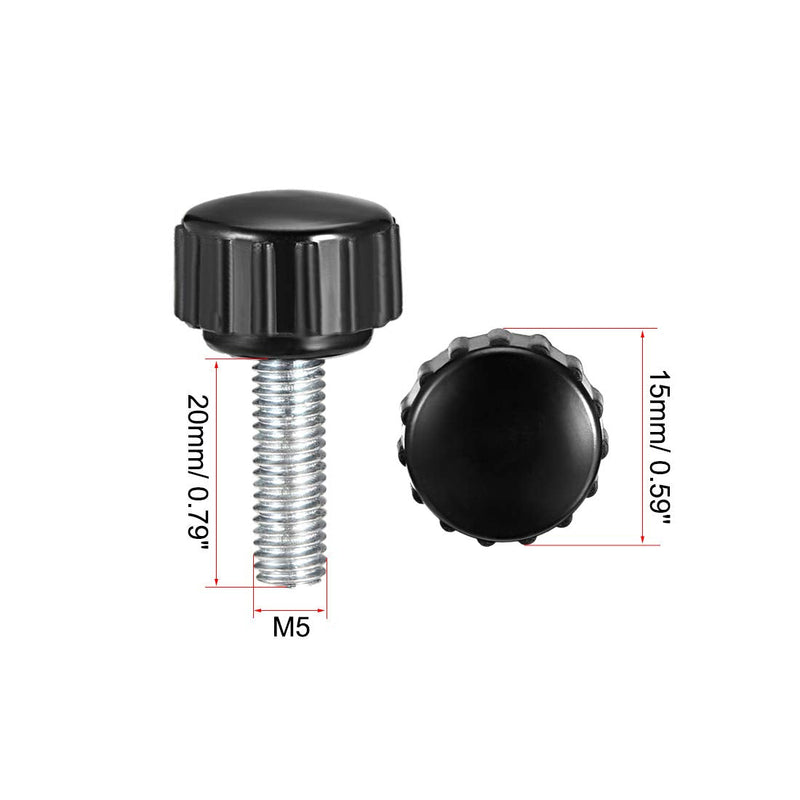 [Australia - AusPower] - uxcell M5 x 20mm Male Thread Knurled Clamping Knobs Grip Thumb Screw on Type Round Head 10 Pcs M5x16x20 