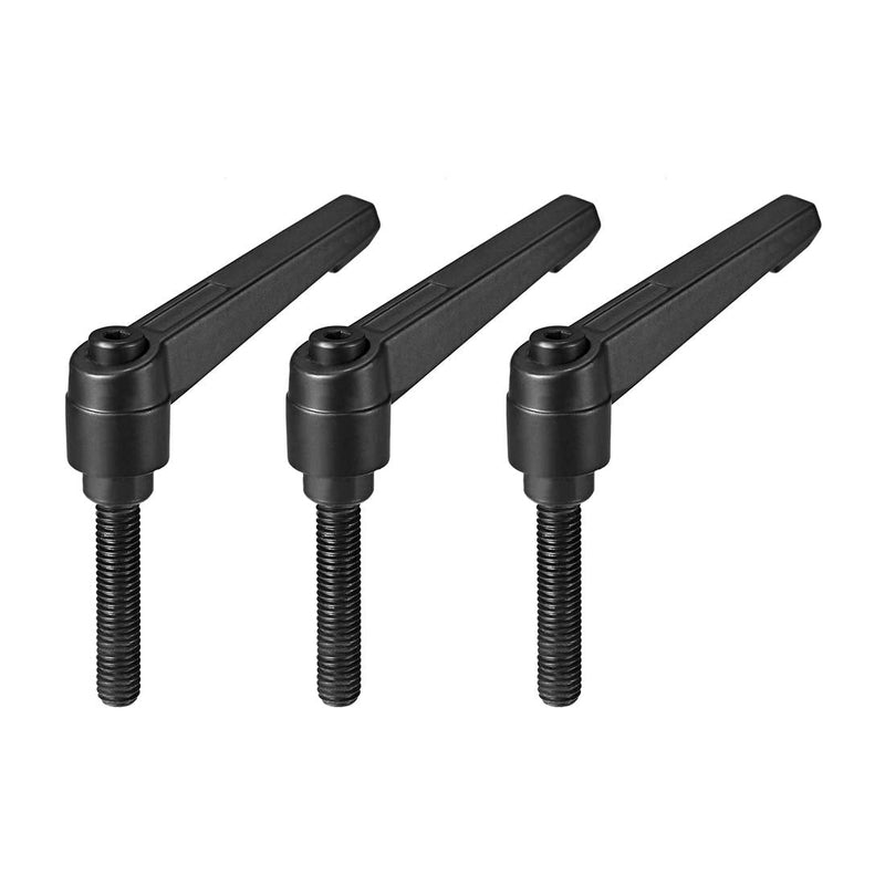 [Australia - AusPower] - uxcell M8 x 40mm Handle Adjustable Clamping Lever Thread Push Button Ratchet Male Threaded Stud 3Pcs 