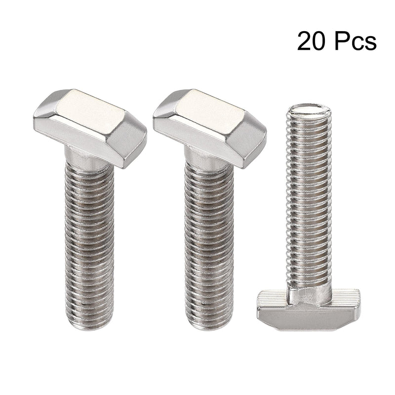 [Australia - AusPower] - uxcell M8x35mm T-Slot Drop-in Stud Sliding Bolt Screw Carbon Steel for 40 Series Aluminum Profile 20pcs 