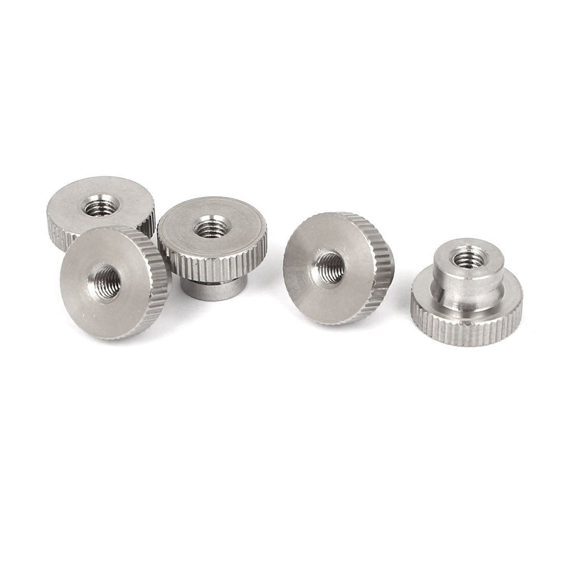 [Australia - AusPower] - uxcell a16050300ux0484 M5 304 Stainless Steel Hand Tighten Knurled Thumb Nuts Fasteners 5 Pcs 