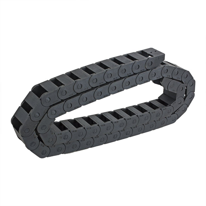 Black plastic cable wire carrier drag chain by uxcell, 10mm x 20mm twist chain for CNC machine, 1 meter length.
