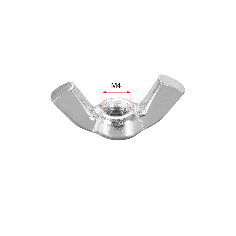 [Australia - AusPower] - uxcell M4 Wing Nuts, Carbon Steel Zinc Plated Fasteners Parts Hurrican Screws Hand Twist Tighten Ear Butterfly Nut, 10pcs 