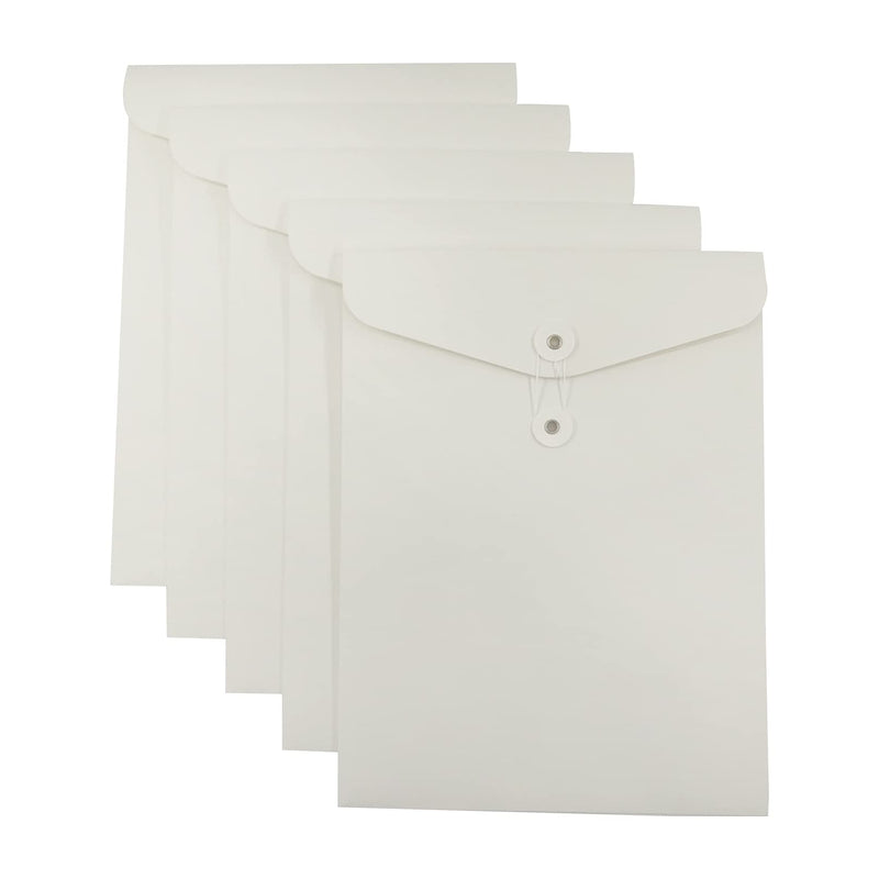 [Australia - AusPower] - VANRA Kraft String File Folder Filing Envelope Project File Jacket Document Letter Organizer Flat-No Expansion A4 Letter Size (White, Pack of 5) White 