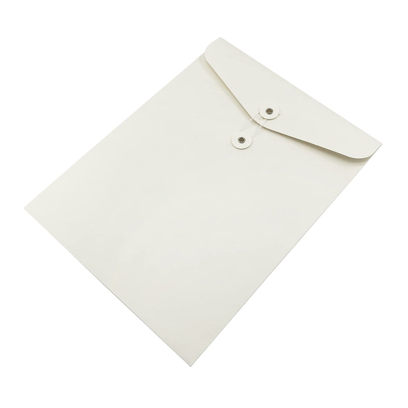 [Australia - AusPower] - VANRA Kraft String File Folder Filing Envelope Project File Jacket Document Letter Organizer Flat-No Expansion A4 Letter Size (White, Pack of 5) White 