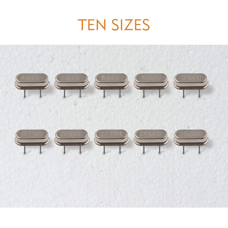 [Australia - AusPower] - VAPKER 100 Pcs 10 value DIP Quartz Crystal Oscillator 4M,6M,8M,10M,12M,16M,20M,22.1184M,24M,25M Crystal Resonators Oscillator Assortment Kit 