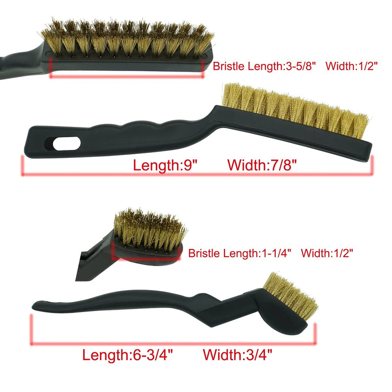 [Australia - AusPower] - VASTOOLS Wire Brushes Cleaning Set 6-Pc, Wire Detail Brushes 9" and 6-3/4", for Cleaning Welding Slag, Rust and Dust. Includes Brass, Nylon, Stainless Steel Brushes with Strong Handle 
