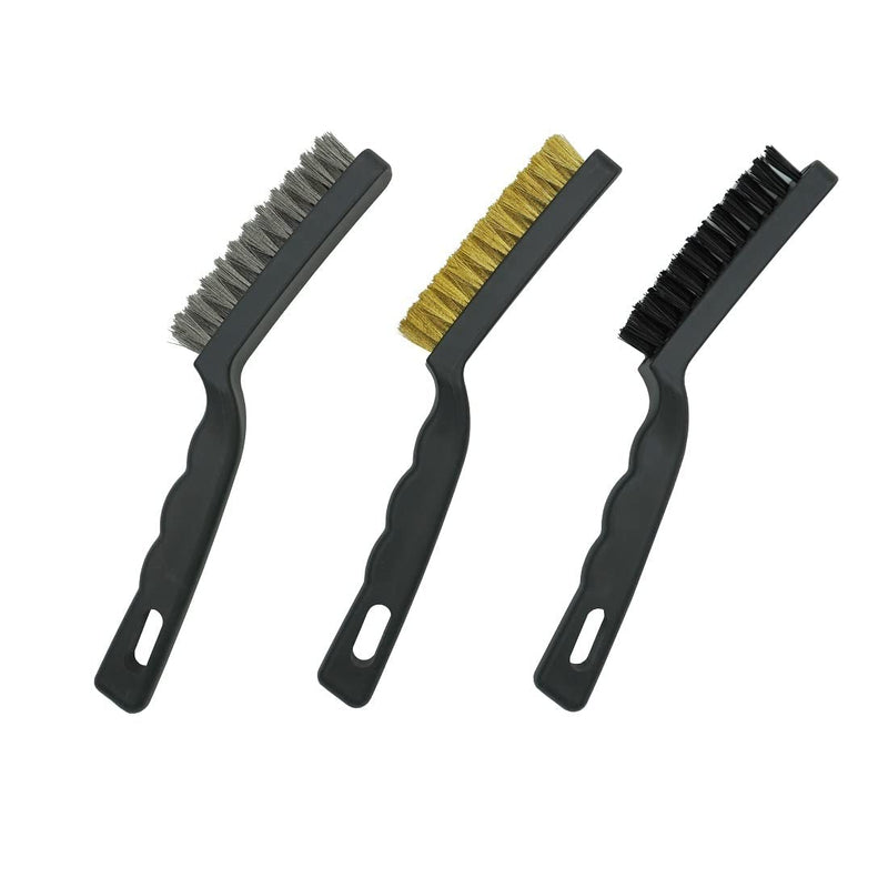 [Australia - AusPower] - VASTOOLS Wire Brushes Cleaning Set 6-Pc, Wire Detail Brushes 9" and 6-3/4", for Cleaning Welding Slag, Rust and Dust. Includes Brass, Nylon, Stainless Steel Brushes with Strong Handle 