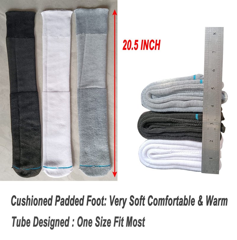 [Australia - AusPower] - Socks Liner for Orthopedic Walking Boots Walker Brace Shoe,Medical Tube Socks Under Air Cam Walkers and Fracture Boot Cast Surgical Leg Cover White 4 Pack 