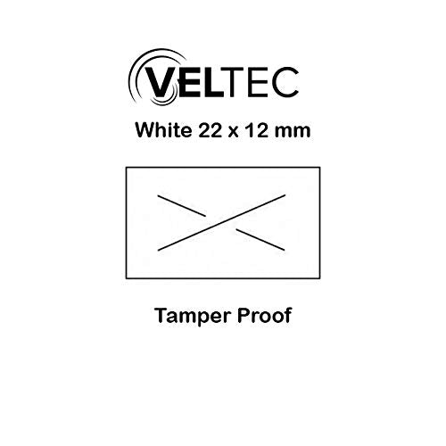 [Australia - AusPower] - Veltec 2212 White Pricing Labels for Garvey (22-6, 22-7, 22-8) and Contact (6.22, 7.22, 8.22) One-Line Price Gun/Labelers, Free Ink Roller – 9 Rolls, 11,000 Labels with Security Slits 