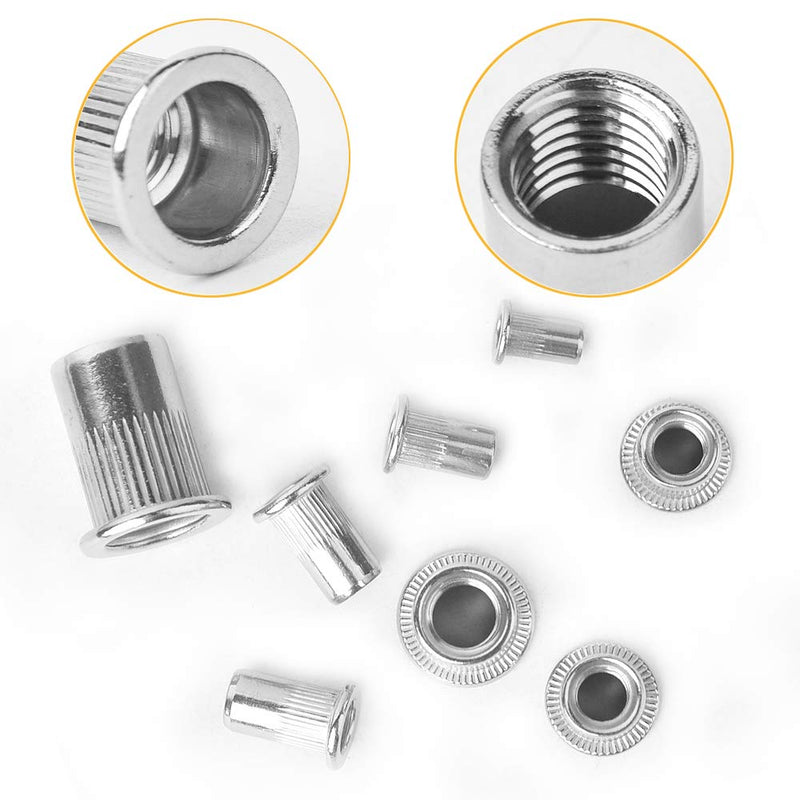 [Australia - AusPower] - VIGRUE 205PCS 304 Stainless Steel Rivet Nut Assort Set Flat Head Threaded Rivetnut Insert Nutserts Assortment Kit(M3| M4| M5| M6| M8| M10) 1 