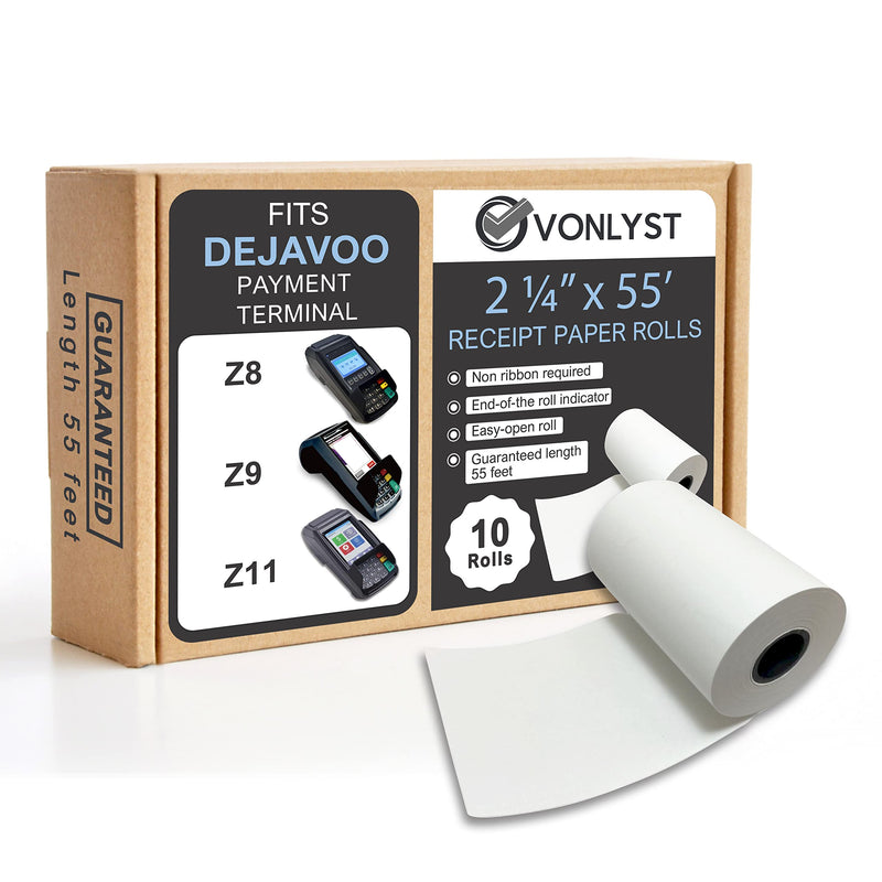 [Australia - AusPower] - Vonlyst Credit Card Machine Paper Roll for Dejavoo Z8 Z9 Z11 (10 rolls) 10 rolls 