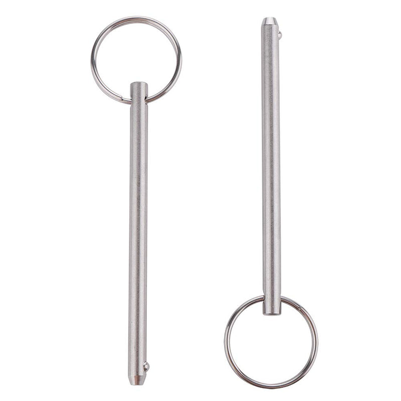 [Australia - AusPower] - 2 Pack Quick Release Pin, Diameter 1/4"(6.3mm), Overall Length 4.1"(105mm), Usable Length 3-1/2"(89mm), Full 316 Stainless Steel, Bimini Top Pin, Marine Hardware 