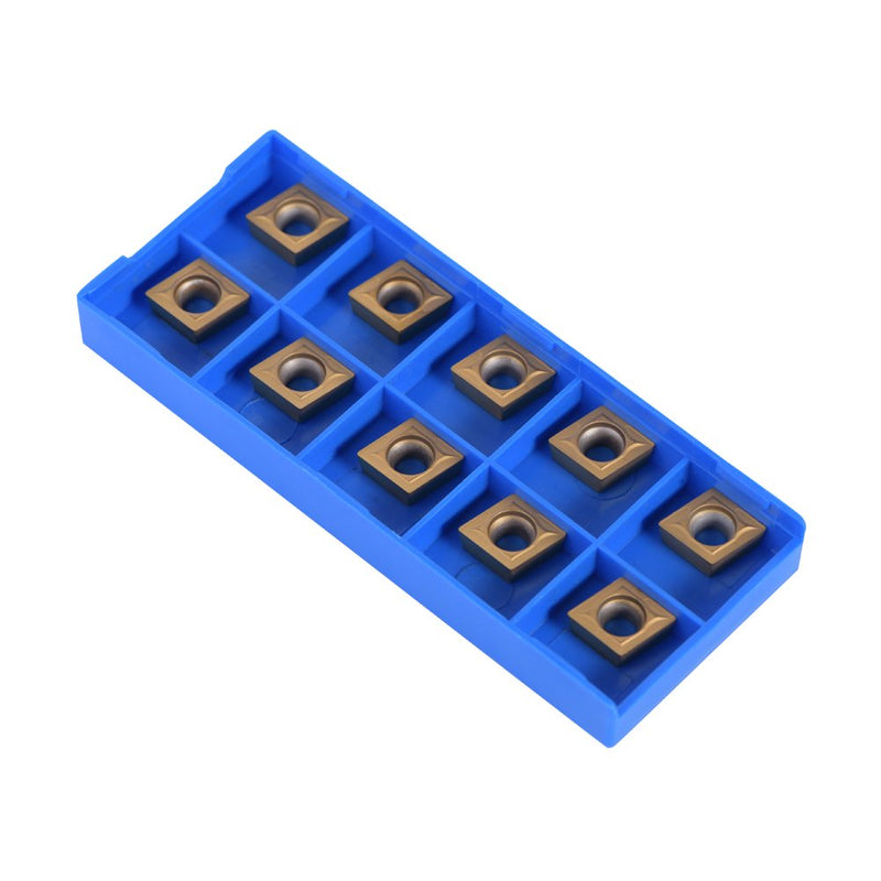 [Australia - AusPower] - 10Pcs/Box Carbide Inserts Blade Cutter Blade CNC Lathe Turning Tools with Storage Box, CCMT09t304 CCMT32.5 