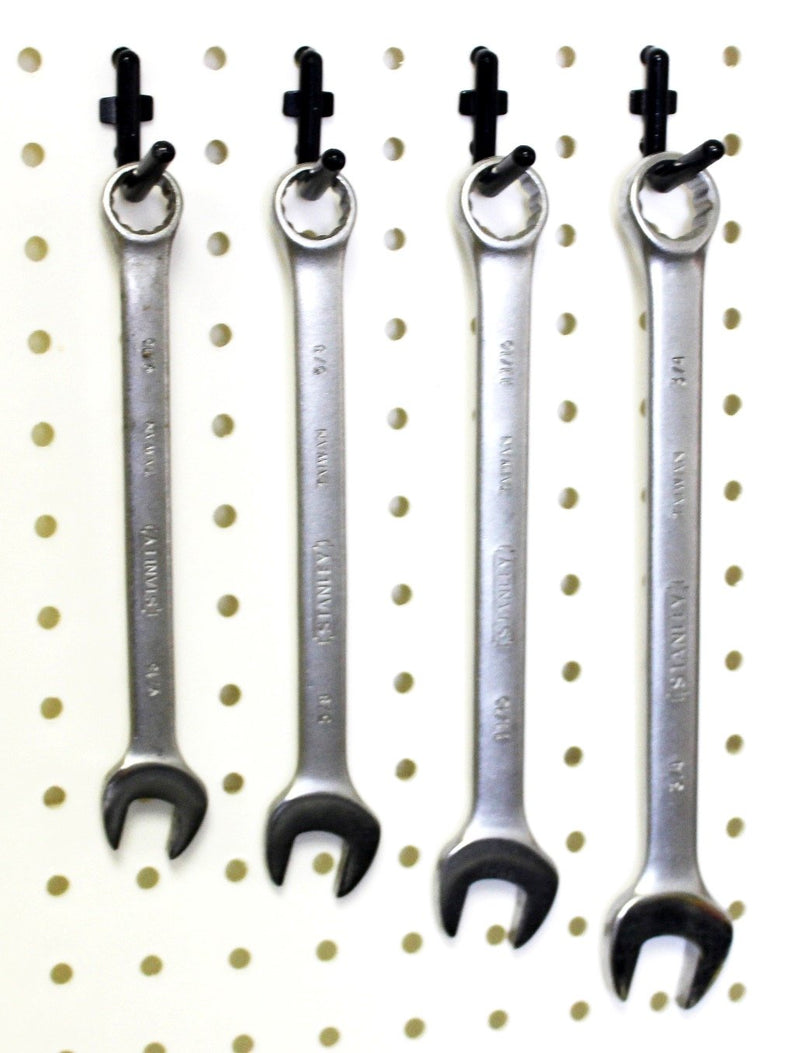[Australia - AusPower] - WallPeg Locking PEG Hook Kit - 100 L Pegboard Hooks Tool Storage Garage Organizer Choice B/W (100, Black) 