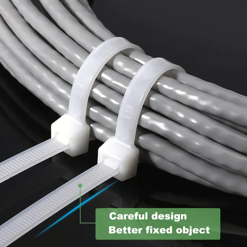 [Australia - AusPower] - White zip ties 18 inch Large Cable ties wraps100 pcs/Pack outdoor use Long plastic ties with 60 Pounds tensile White 
