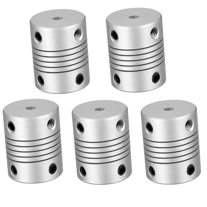 [Australia - AusPower] - WEIJ 5Pcs Aluminum Alloy Shaft Coupling Flexible Coupler Motor Connector Joint (3mm to 3mm,L25xD19) 3mm to 3mm,L25xD19 