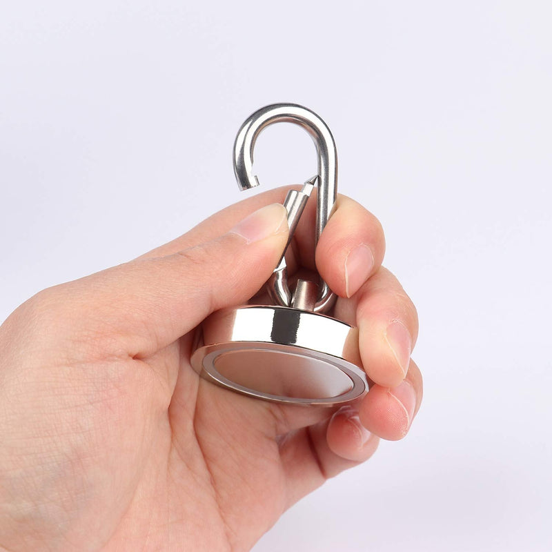 [Australia - AusPower] - Magnetic Hooks 170lbs Magnet Hooks Carabiner for Hanging Refrigerator Strong Large Heavy Duty Neodymium Magnet (170LBS-2PACK) WELLZEER 170LBS-2PACK Silver 