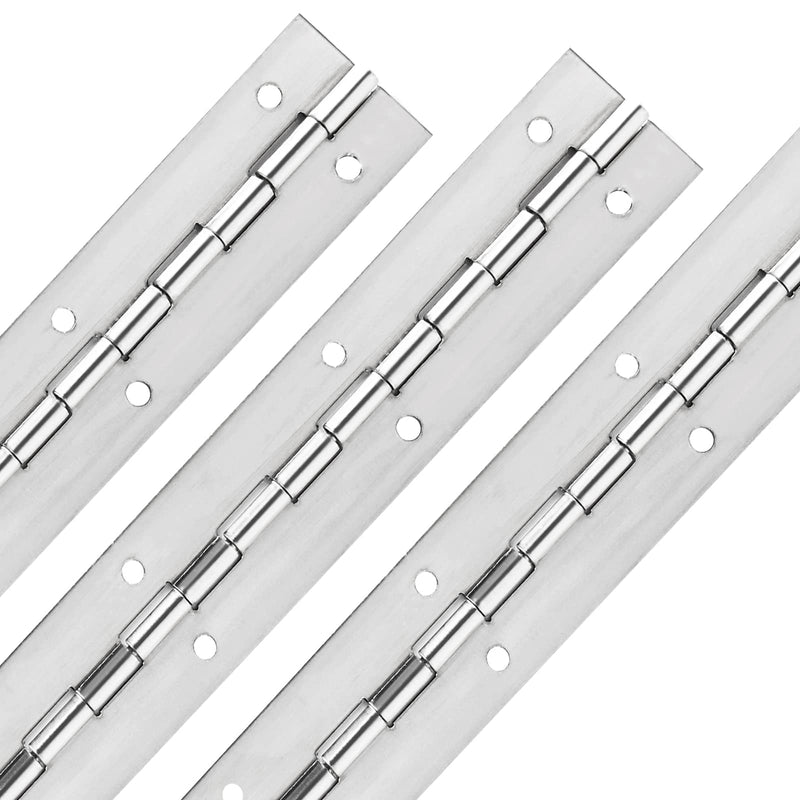 [Australia - AusPower] - 4 PCS Stainless Steel 304 Piano Hinge, 12 Inch Heavy Duty Continuous Hinge, 0.04" Thickness Fixing Folding Continuous Piano Hinge 