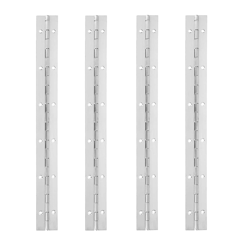 [Australia - AusPower] - 4 PCS Stainless Steel 304 Piano Hinge, 12 Inch Heavy Duty Continuous Hinge, 0.04" Thickness Fixing Folding Continuous Piano Hinge 