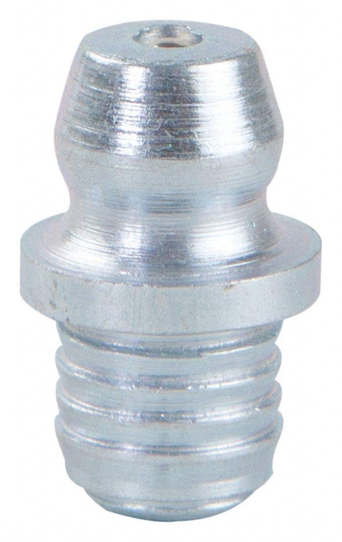 [Australia - AusPower] - 1/4" Straight Head Angle, Drive (Push-In) Grease Fitting, Zinc-Plated Steel, 35/64"L, 5000 psi, PK10-1 Each 