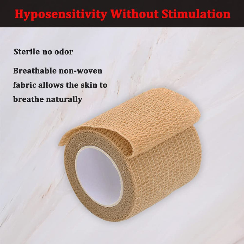 [Australia - AusPower] - 24 Pack 2" X 5 Yards Brown Breathable Self Adhesive Bandage Wrap, Multi-Purpose Non-Woven Cohesive Wrap - Vet Wrap | Athletic Tape | Medical Tape, Ankle Sprains, Swelling, Pets. 