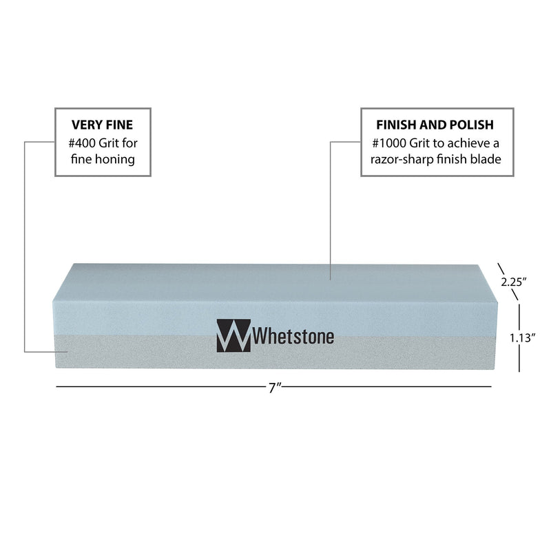 [Australia - AusPower] - Knife Sharpening Stone – Dual Sided 400/1000 Grit Water Stone – Sharpener, Polishing Tool for Kitchen, Hunting, Pocket Knives or Blades by Whetstone 
