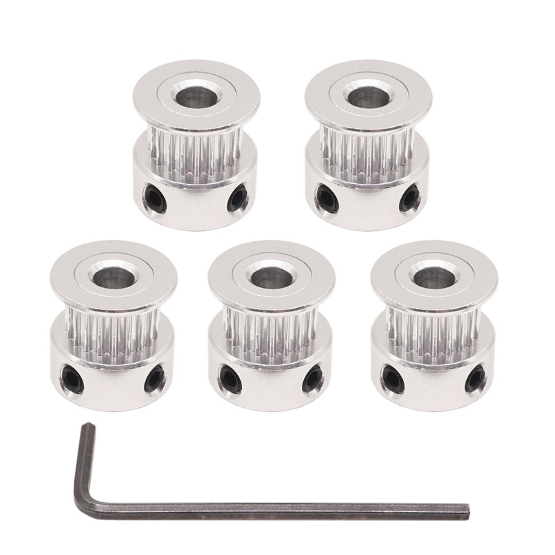 [Australia - AusPower] - WINSINN GT2 Pulley 20 Teeth 5mm bore 6mm Width 20T Timing Belt Pulley Wheel Aluminum for 3D Printer (Pack of 5Pcs) 6mm Belt 20 Tooth 5mm Bore 