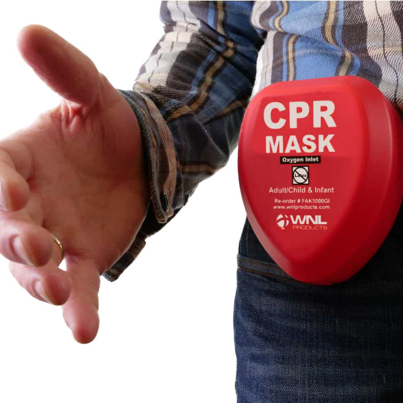 [Australia - AusPower] - WNL Products CPR Rescue Mask, Adult/Child & Infant Pocket Resuscitator, Hard Case Kit with Belt Clip 2-Pack 