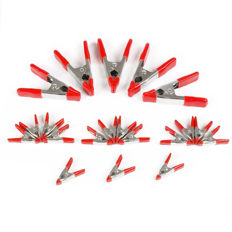 [Australia - AusPower] - WORKPRO 20-Piece Steel Spring Clamp Set, 15pc 3/4" clamps, 5pc 1" clamps for Wood Working, DIY, Photo Studio Backdrops Backgrounds, W001401A 
