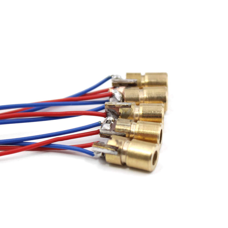 [Australia - AusPower] - WOWOONE Laser Diode, 30pcs Mini Red Laser Diode Laser, 5V 650nm 5mW, Red Dot Laser Head, with Leads Head Outer Diameter 6mm 
