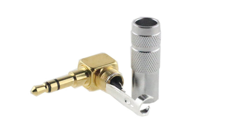 [Australia - AusPower] - [2pcs] 3.5mm Right Angle Male Plug Gold Plated Solder Connector [Wv-lstp-2] 