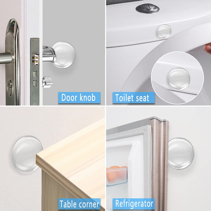 [Australia - AusPower] - Xfenvs Door Knob Wall Shield, 12PCS Transparent Round Soft Rubber Wall Protector Self Adhesive Door Handle Bumper (Small Round 1.57 Inch, Clear) Small Round 1.57" 