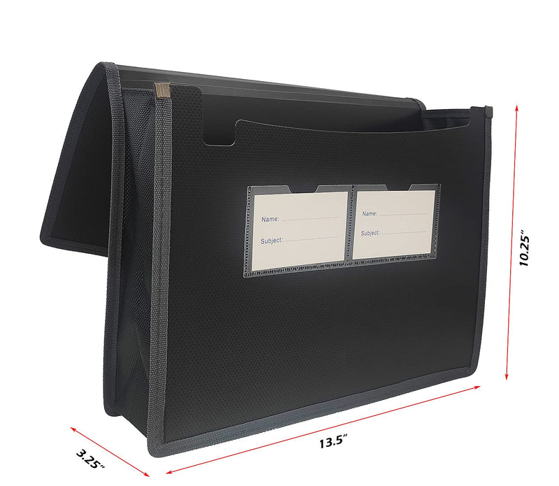 [Australia - AusPower] - Premium Quality Plastic Expanding File Folder Document Organizer , 3.5" Expansion, A4 Letter Size for Home School Office Organization，3 Pack 3pack- Black 
