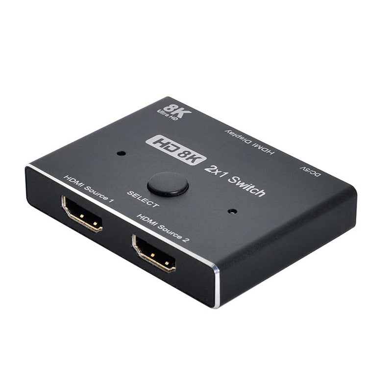[Australia - AusPower] - Xiwai 8K@60hz HDMI-Compatible 2.1 Switch 2-IN-1-OUT Hub Support HDCP SST Extended 4K@60hz Black HUB 
