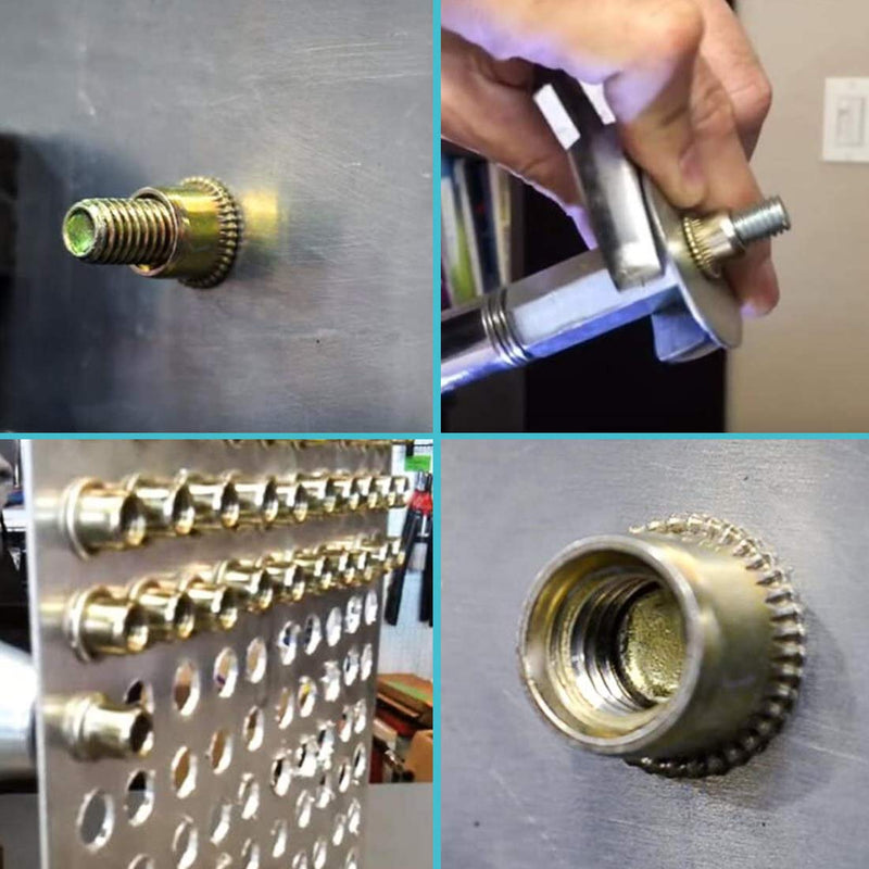 [Australia - AusPower] - Xtozon 100 Pcs 1/4" - 20 UNC Rivet Nuts, Zinc Plated Finish Carbon Steel, Flat Head Threaded Inserts Nutser 