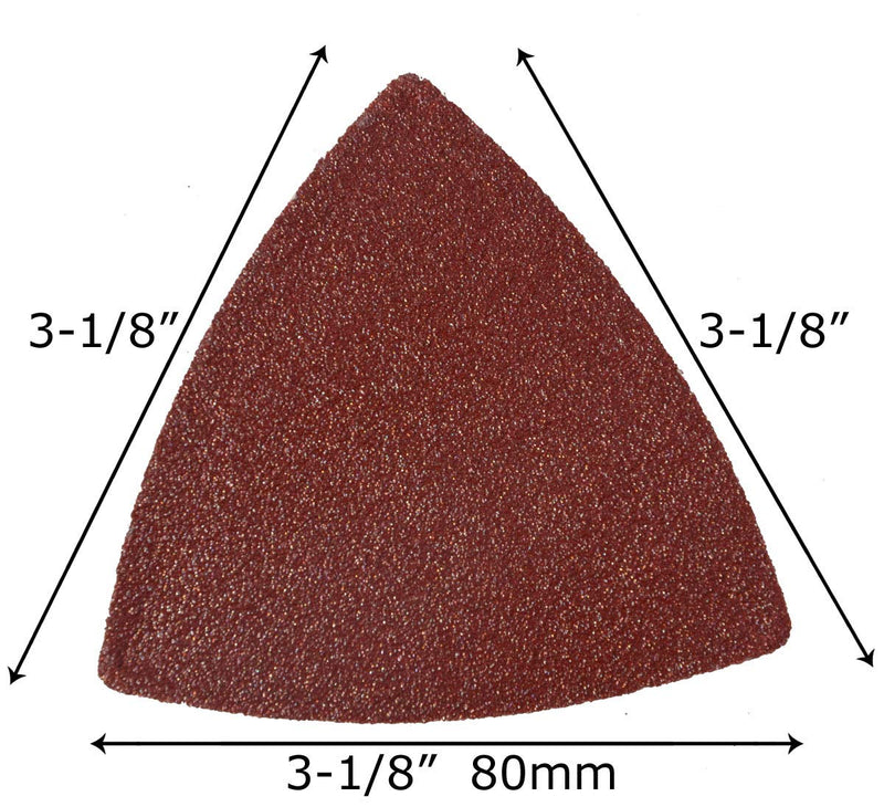 [Australia - AusPower] - XXGO Triangular Oscillating Multi Tool Sanding Pads 3-1/8 Inch 80mm Assorted Grit 60/80/100/120/240 Grits Pack of 55 Pcs No.XG5501 Mix Grit - 55 Pcs 