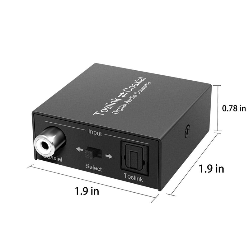 [Australia - AusPower] - Optical to Coaxial, Coax to Optical Digital Audio Converter, Bi-Directional Digital Audio Converter Splitter Adapter, Plug and Play 