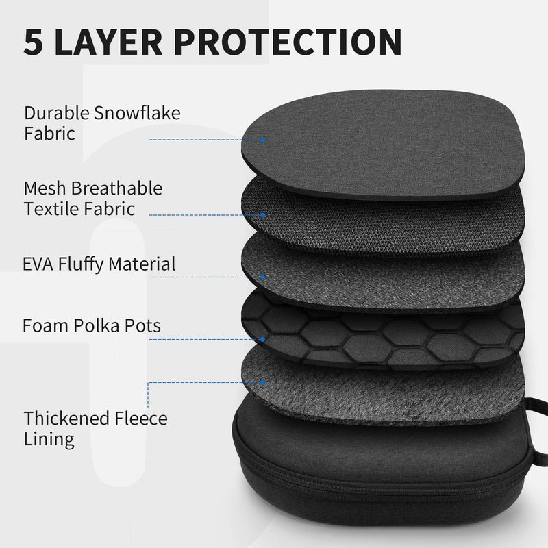 [Australia - AusPower] - Smart Case for Apple AirPods Max Supports Sleep Mode, Hard Organizer Portable Carry Travel Cover Storage Bag (Black) black 
