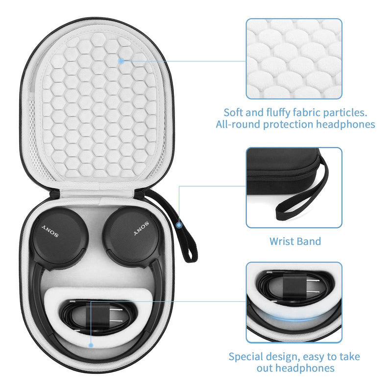 [Australia - AusPower] - Yinke Hard Case for Sony WH-CH510/JBL Tune 510BT Headphone, Travel Protective Cover Storage Bag（Grey） Grey 