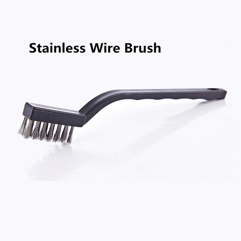 [Australia - AusPower] - 12PCS MINI Wire Brushes, Stainless Steel & Brass Brush Set, Curved Handle Scratch Brush for Automotive, Cleaning Welding Slag and Rust 12Pcs Wire Brushes Set 